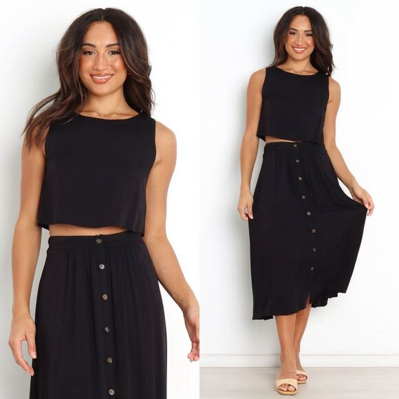 Petal and Pup Ava 2pc Skirt and Top Set in Black | Size 4 - Picture 1 of 12